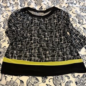 Women's Black and Yellow Blouse